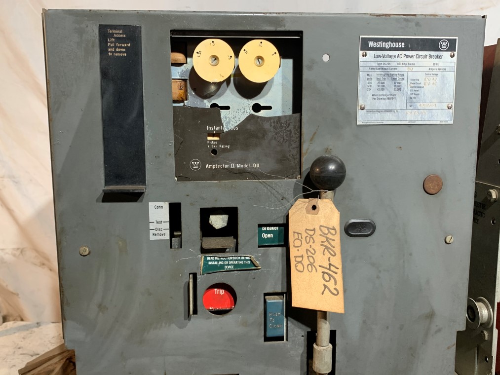 Westinghouse DS-206 Air Circuit Breaker, 800A, 150A Cont, 600V